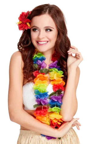 Large Rainbow Hawaiian Lei
