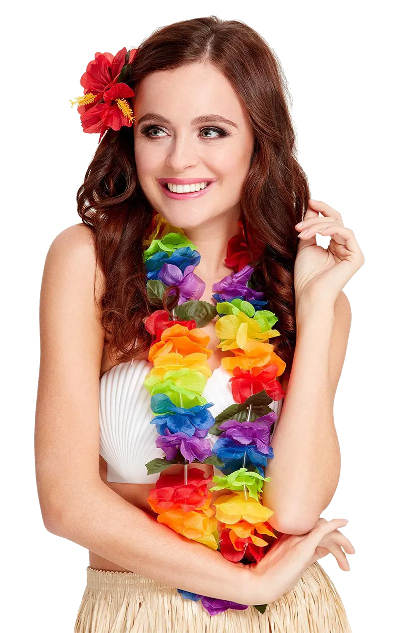 Large Rainbow Hawaiian Lei