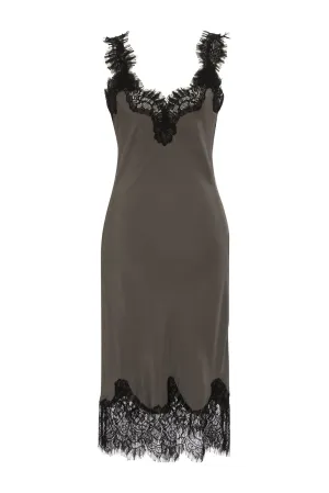 LAST PIECES - Contrast Megan Coco Dress Stone Grey