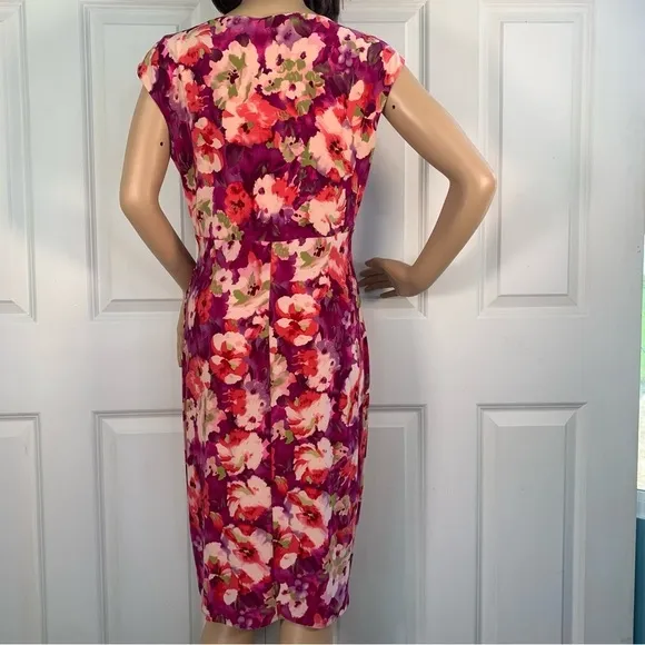 Lauren Ralph Lauren Floral Print Ruched Sheath Dress