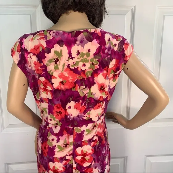 Lauren Ralph Lauren Floral Print Ruched Sheath Dress