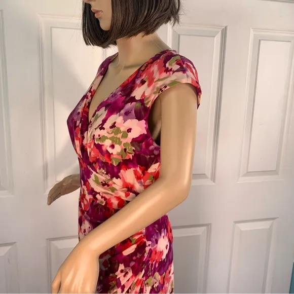 Lauren Ralph Lauren Floral Print Ruched Sheath Dress