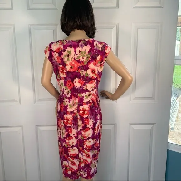 Lauren Ralph Lauren Floral Print Ruched Sheath Dress