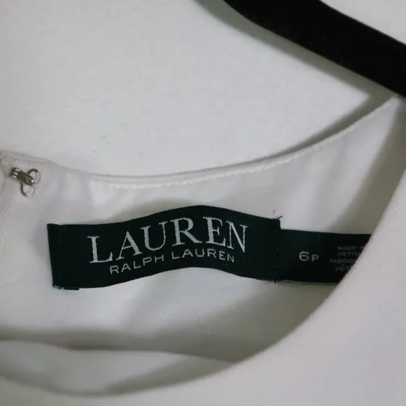 Lauren Ralph Lauren Striped Sheath Dress Womens 6P Navy Preppy Cocktail Office