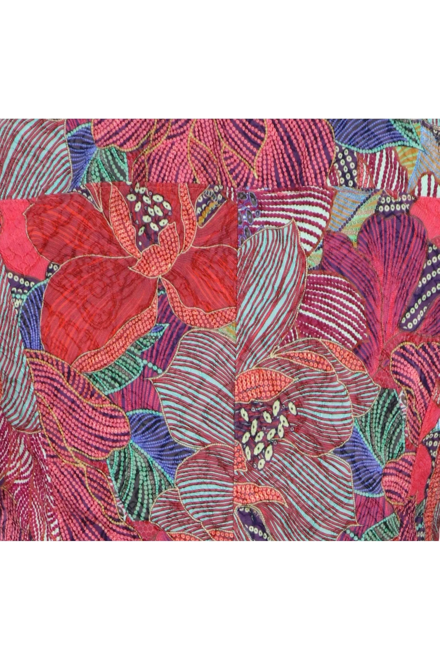 LAUREN Textured Floral Paneled A-line Dress