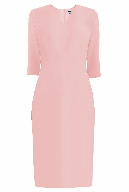 Lausanne Bright Coral Sheath Dress Sleeves