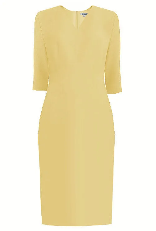 Lausanne Bright Coral Sheath Dress Sleeves