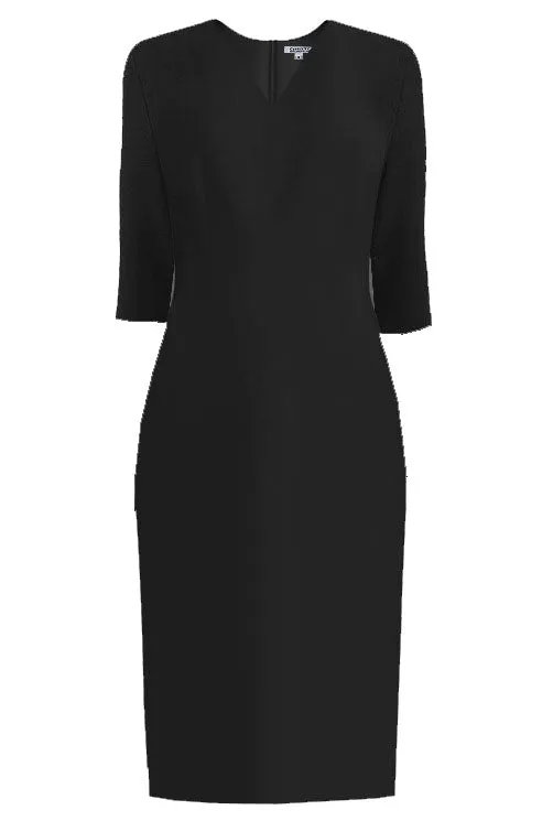 Lausanne Red Sheath Dress with Vneck and 3/4 Sleeves