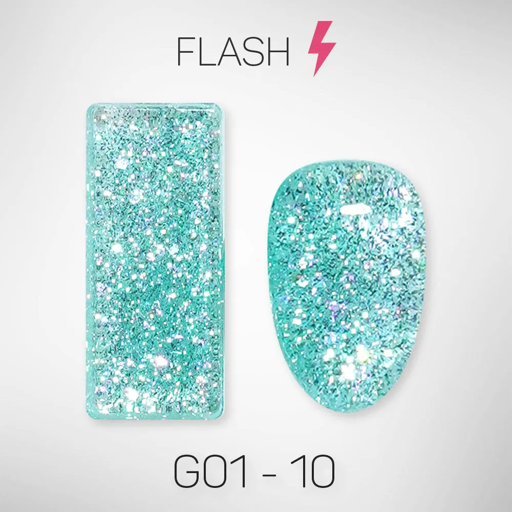 LAVIS Glitter G01 - Set 24 Colors - Gel Polish 0.5 oz - Galaxy Collection