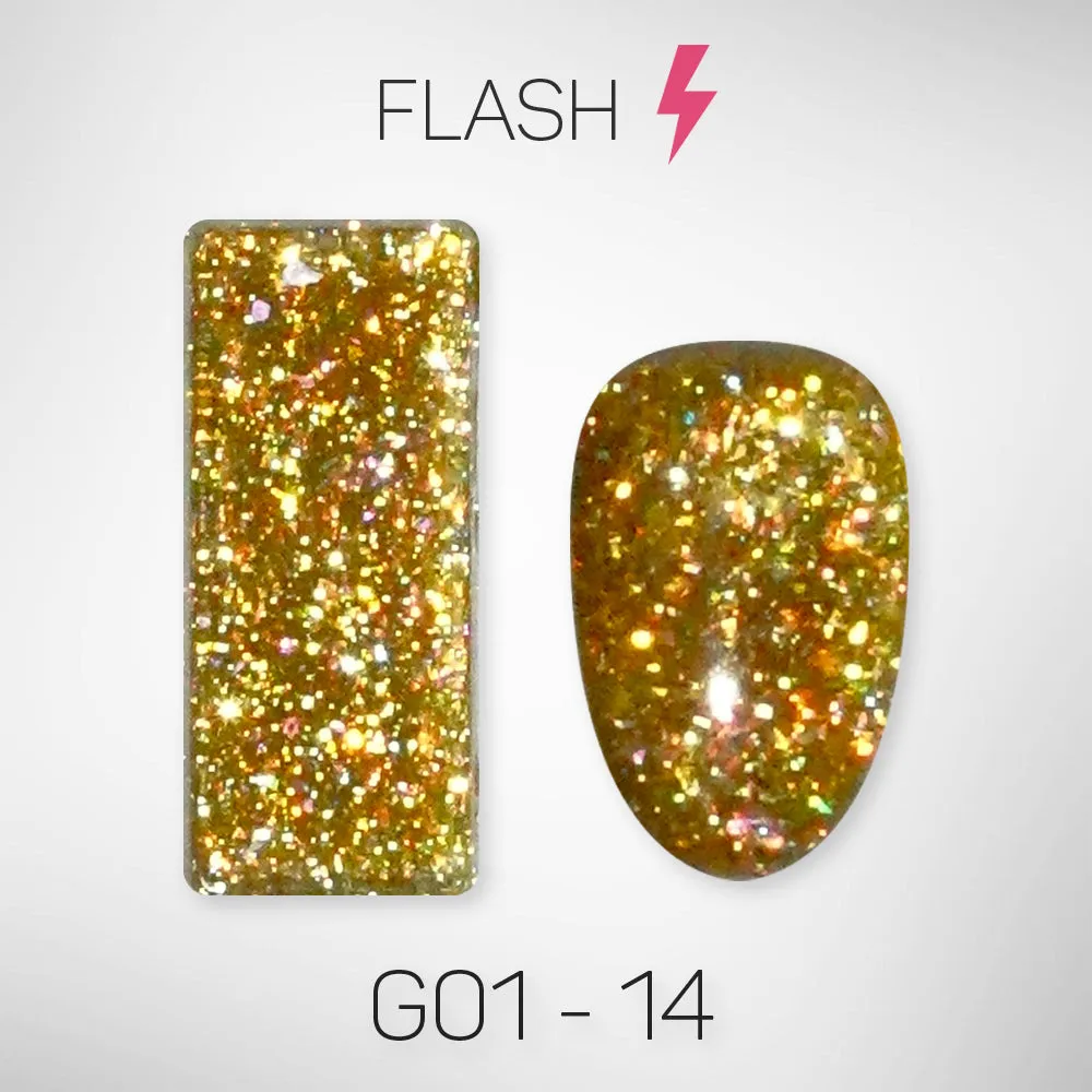 LAVIS Glitter G01 - Set 24 Colors - Gel Polish 0.5 oz - Galaxy Collection