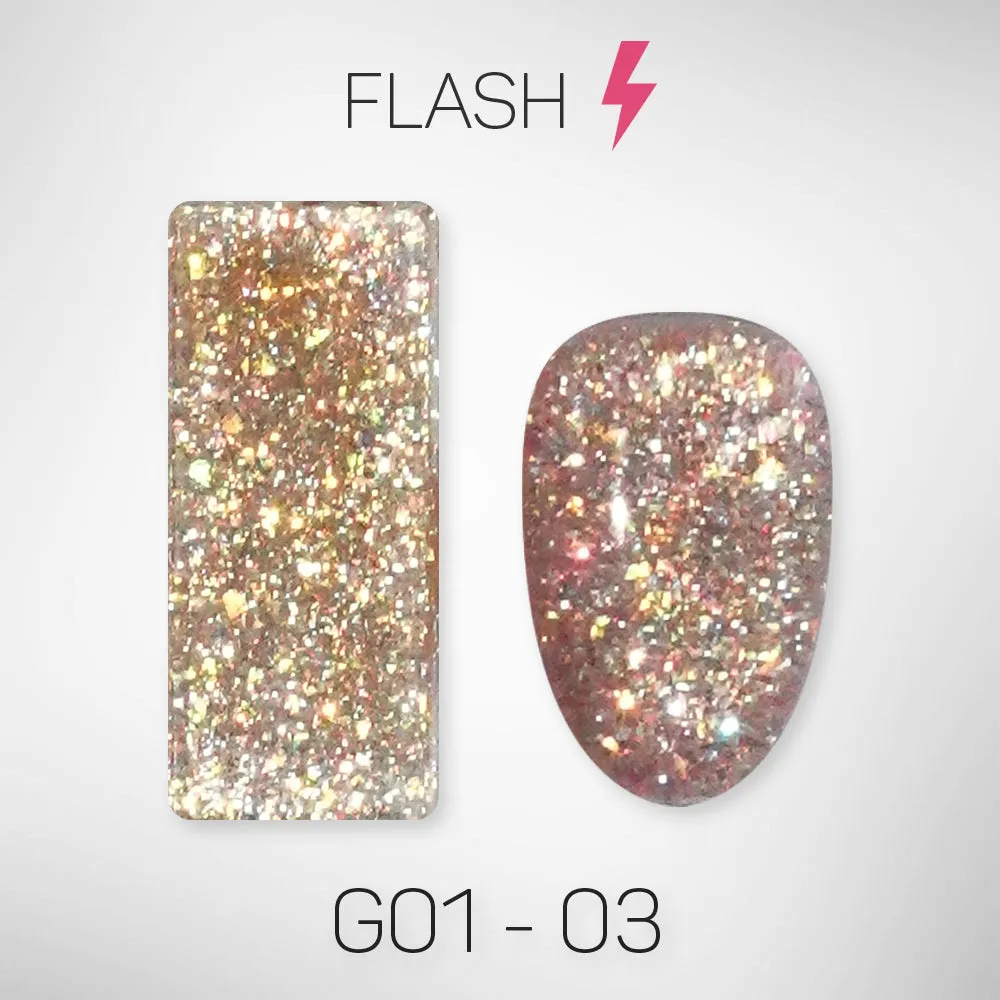 LAVIS Glitter G01 - Set 24 Colors - Gel Polish 0.5 oz - Galaxy Collection
