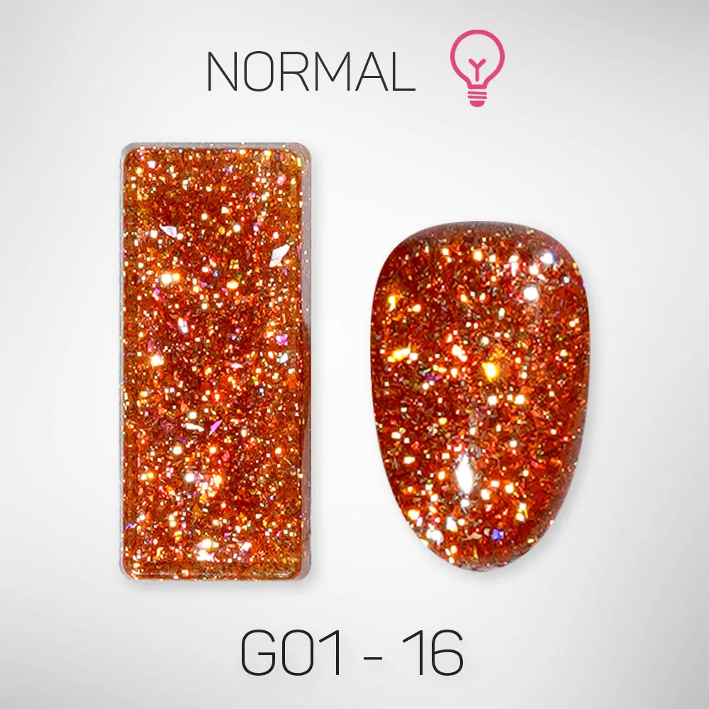 LAVIS Glitter G01 - Set 24 Colors - Gel Polish 0.5 oz - Galaxy Collection