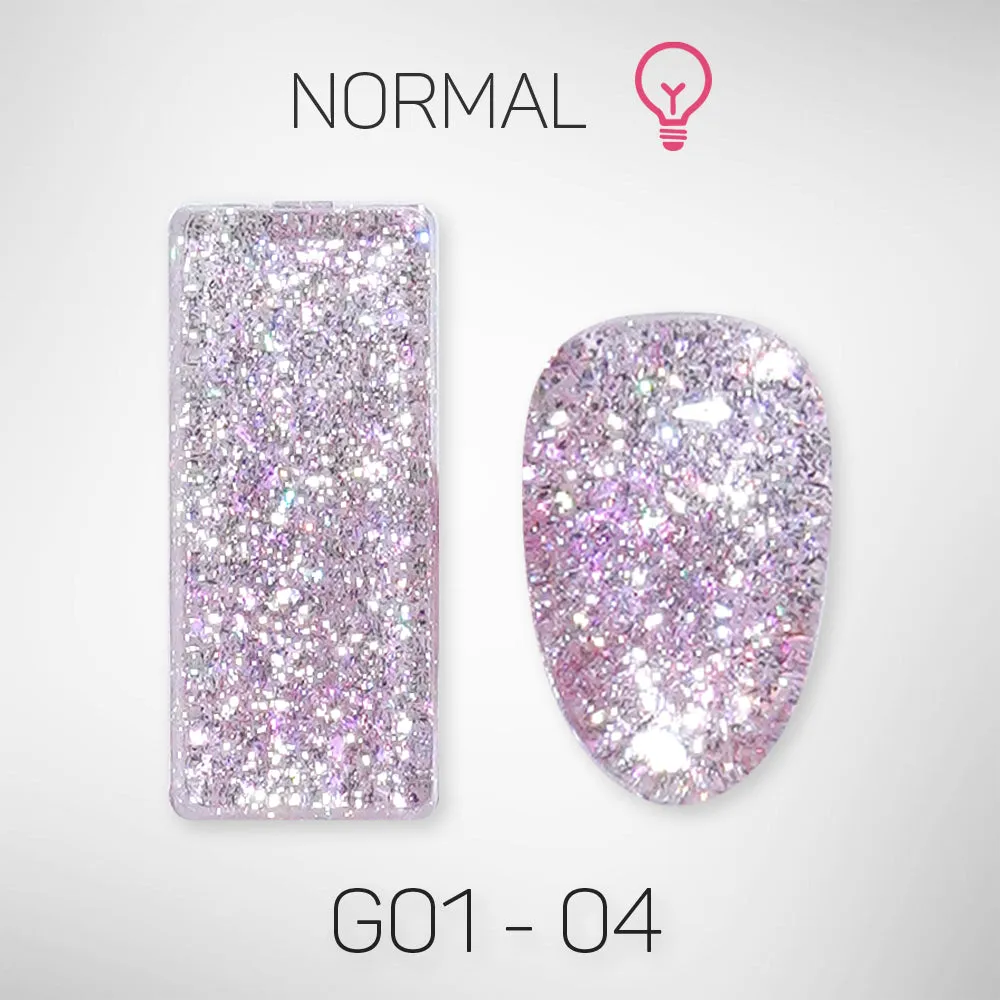 LAVIS Glitter G01 - Set 24 Colors - Gel Polish 0.5 oz - Galaxy Collection