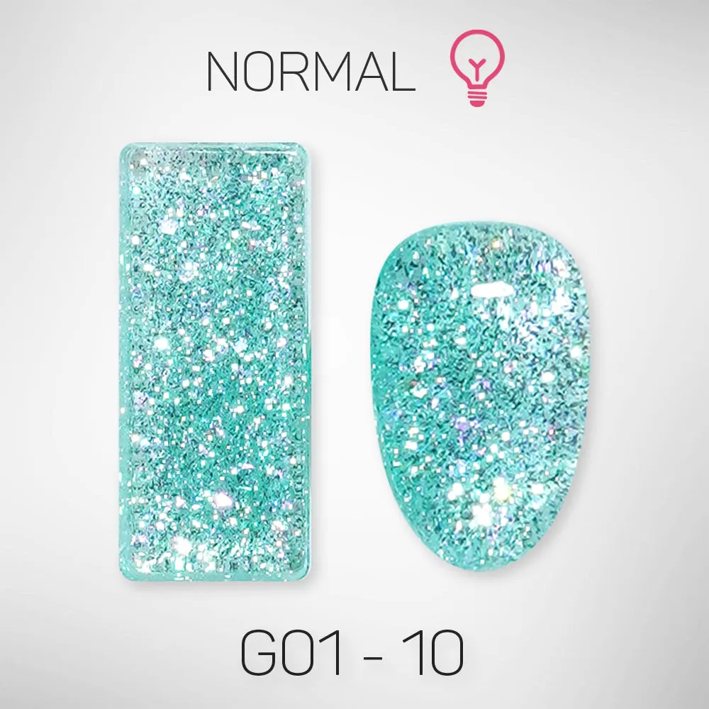 LAVIS Glitter G01 - Set 24 Colors - Gel Polish 0.5 oz - Galaxy Collection