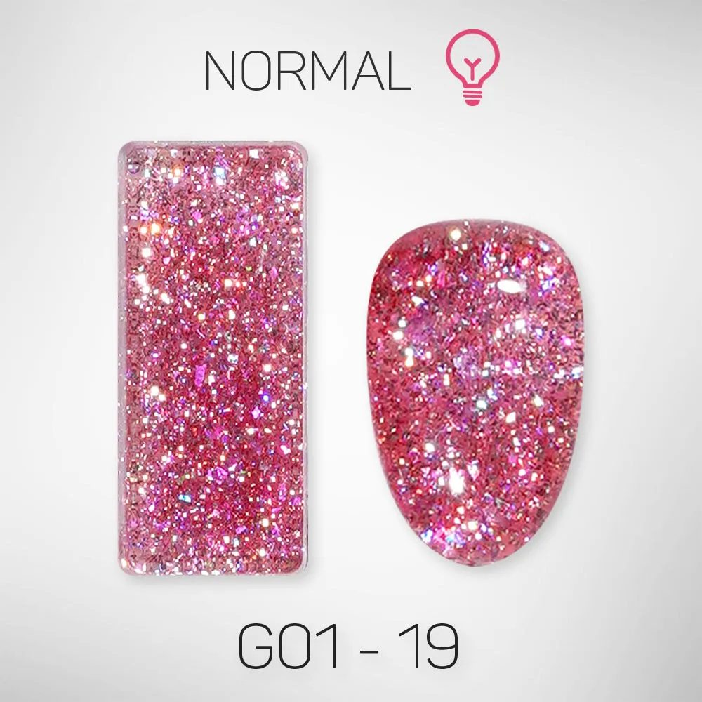 LAVIS Glitter G01 - Set 24 Colors - Gel Polish 0.5 oz - Galaxy Collection