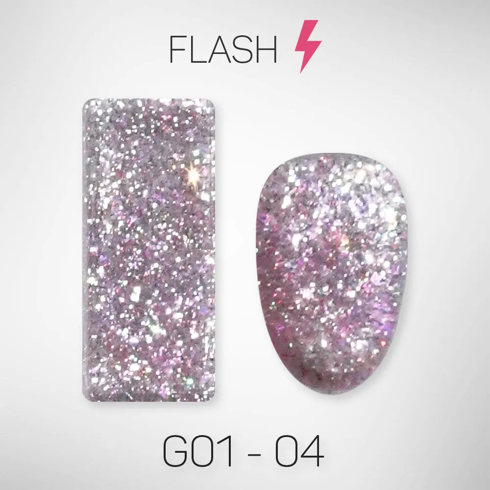 LAVIS Glitter G01 - Set 24 Colors - Gel Polish 0.5 oz - Galaxy Collection