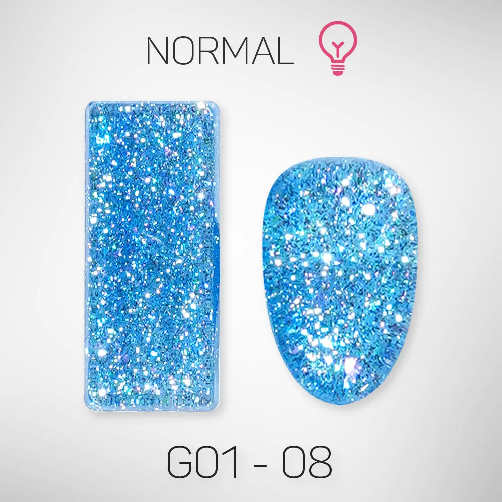 LAVIS Glitter G01 - Set 24 Colors - Gel Polish 0.5 oz - Galaxy Collection
