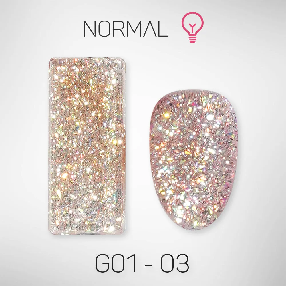 LAVIS Glitter G01 - Set 24 Colors - Gel Polish 0.5 oz - Galaxy Collection