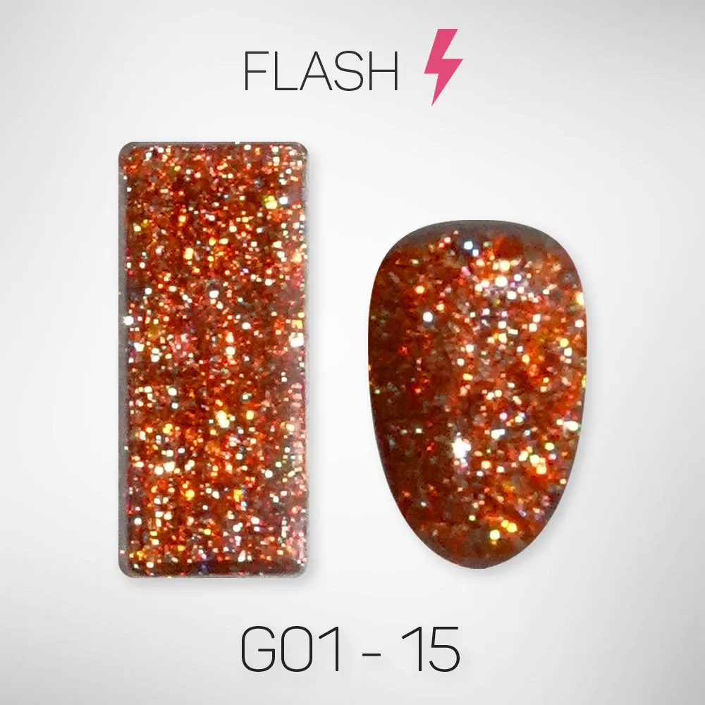LAVIS Glitter G01 - Set 24 Colors - Gel Polish 0.5 oz - Galaxy Collection