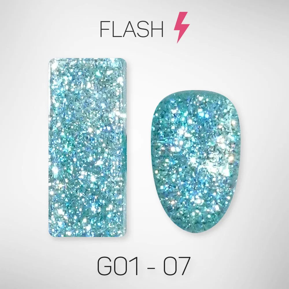 LAVIS Glitter G01 - Set 24 Colors - Gel Polish 0.5 oz - Galaxy Collection