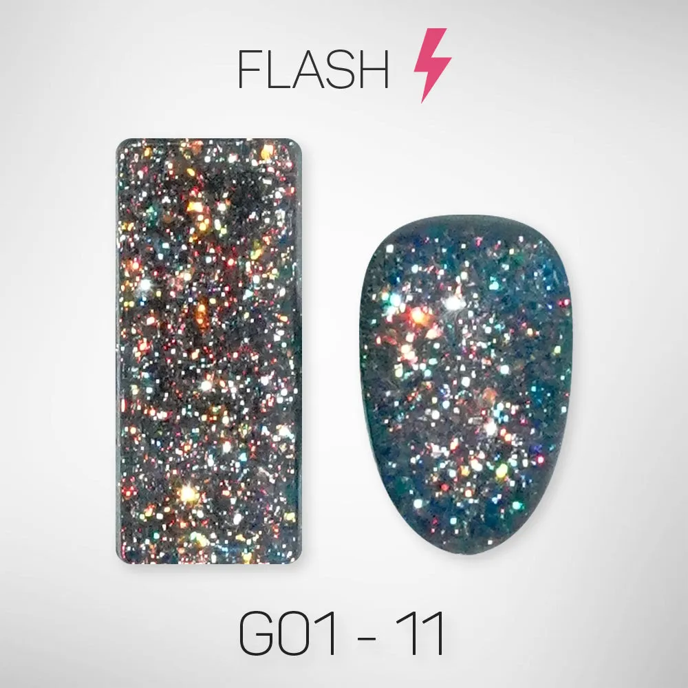 LAVIS Glitter G01 - Set 24 Colors - Gel Polish 0.5 oz - Galaxy Collection