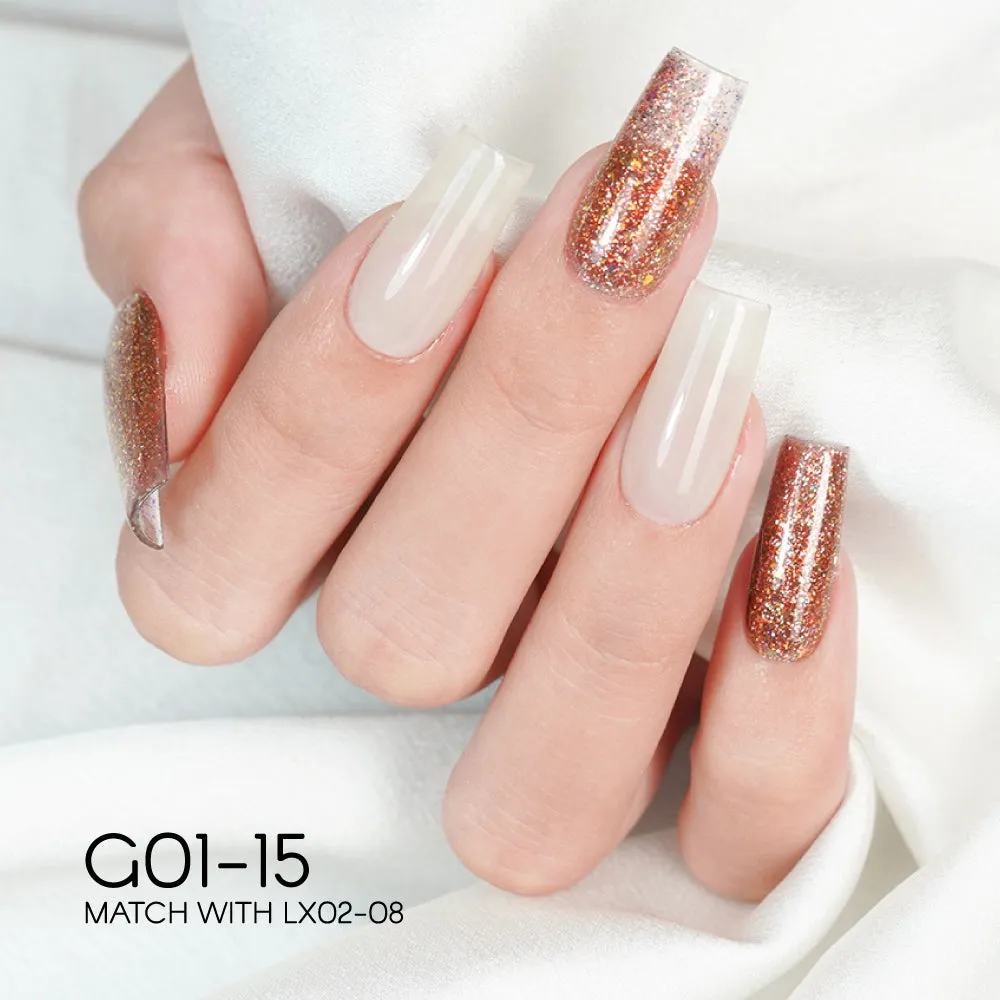 LAVIS Glitter G01 - Set 24 Colors - Gel Polish 0.5 oz - Galaxy Collection