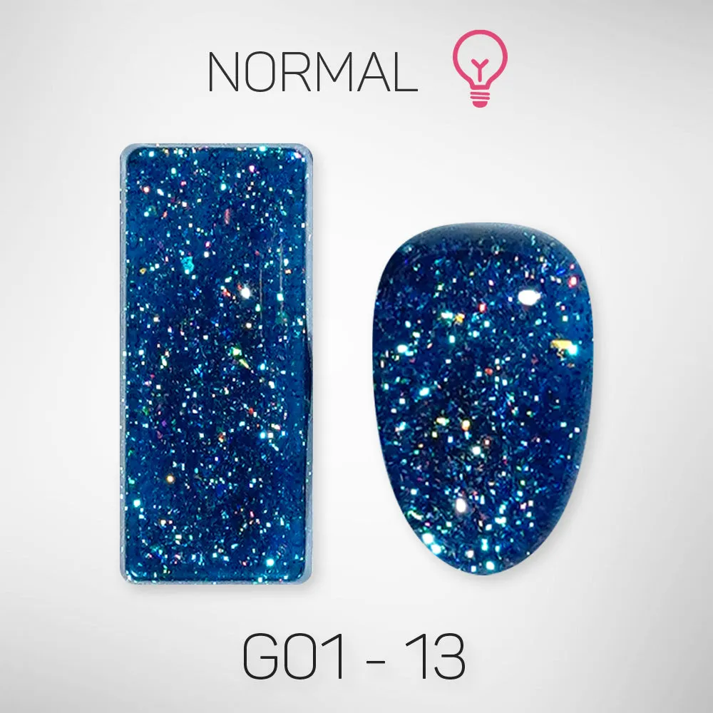 LAVIS Glitter G01 - Set 24 Colors - Gel Polish 0.5 oz - Galaxy Collection
