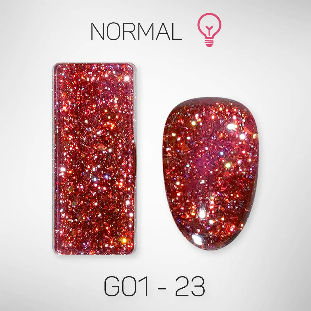 LAVIS Glitter G01 - Set 24 Colors - Gel Polish 0.5 oz - Galaxy Collection