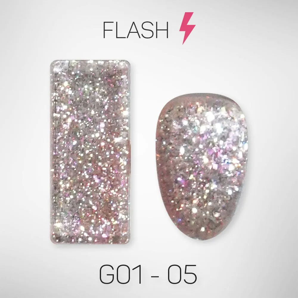 LAVIS Glitter G01 - Set 24 Colors - Gel Polish 0.5 oz - Galaxy Collection