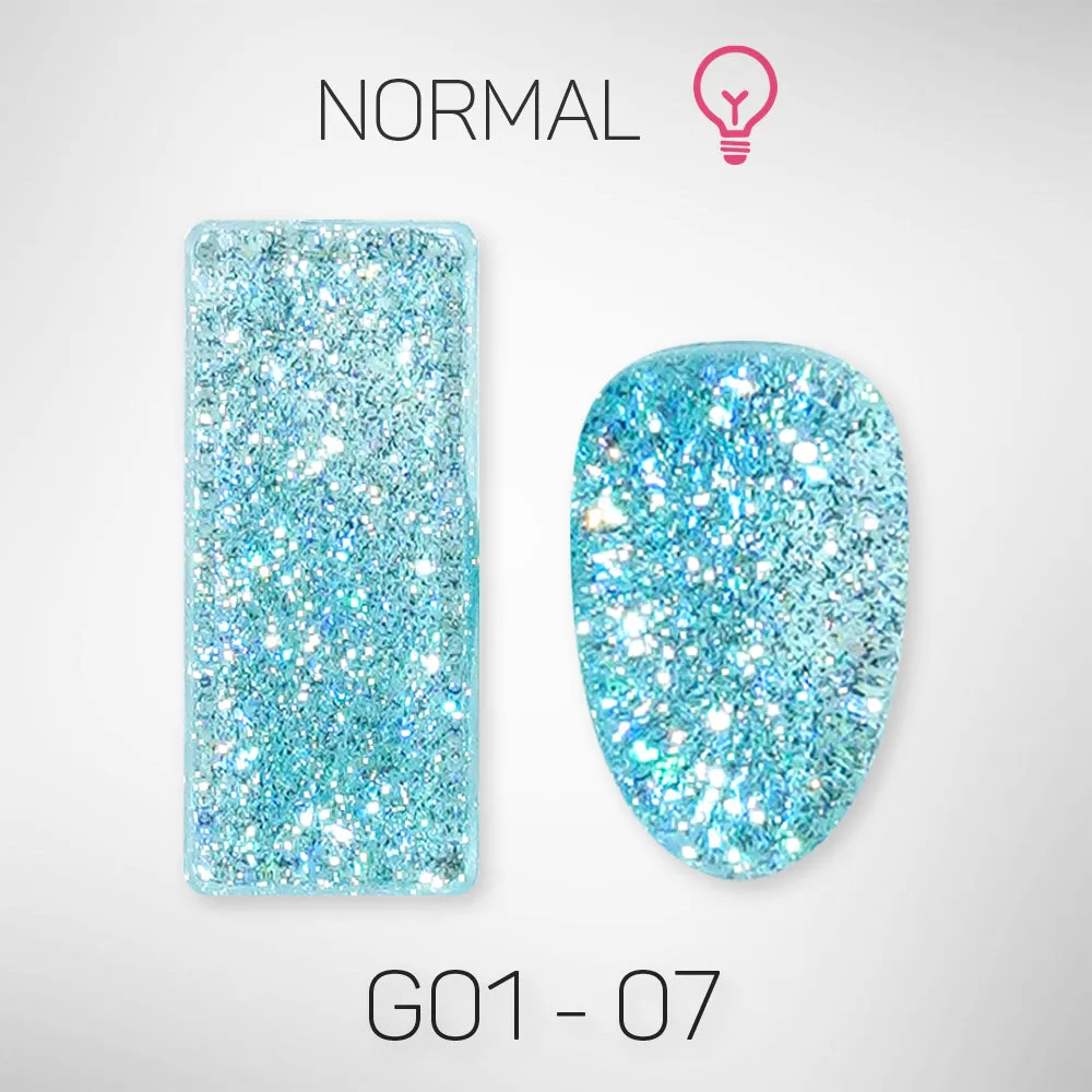 LAVIS Glitter G01 - Set 24 Colors - Gel Polish 0.5 oz - Galaxy Collection
