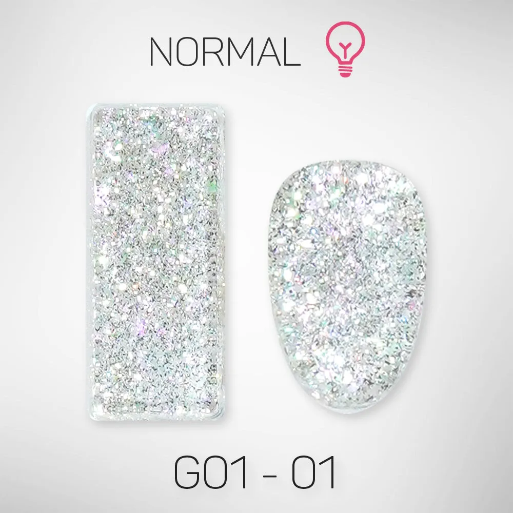 LAVIS Glitter G01 - Set 24 Colors - Gel Polish 0.5 oz - Galaxy Collection