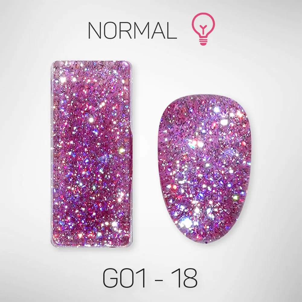 LAVIS Glitter G01 - Set 24 Colors - Gel Polish 0.5 oz - Galaxy Collection