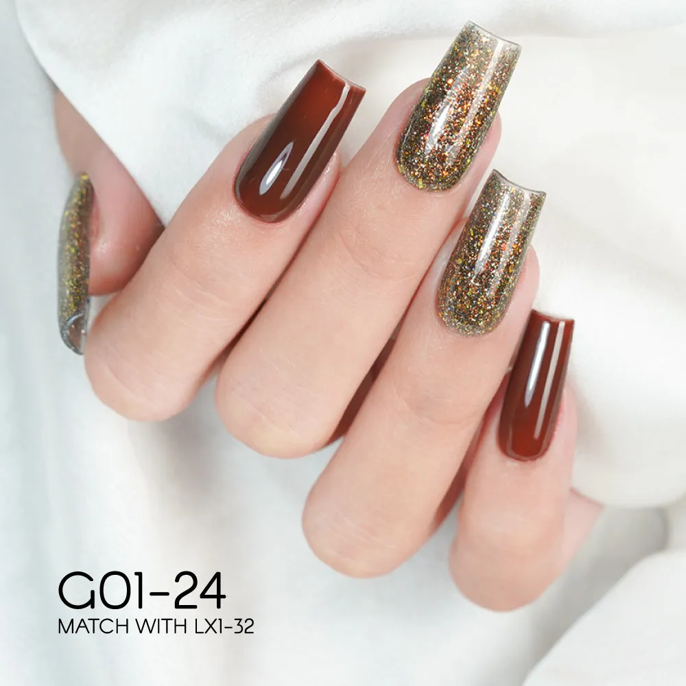 LAVIS Glitter G01 - Set 24 Colors - Gel Polish 0.5 oz - Galaxy Collection