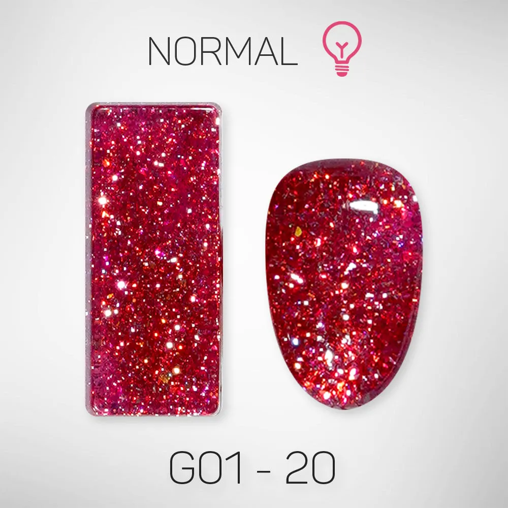 LAVIS Glitter G01 - Set 24 Colors - Gel Polish 0.5 oz - Galaxy Collection
