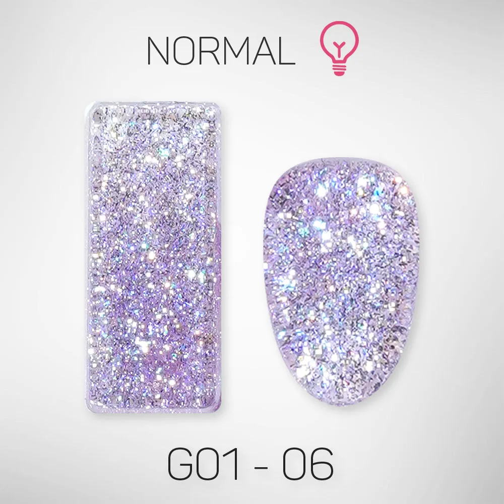 LAVIS Glitter G01 - Set 24 Colors - Gel Polish 0.5 oz - Galaxy Collection