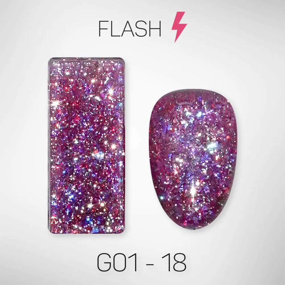 LAVIS Glitter G01 - Set 24 Colors - Gel Polish 0.5 oz - Galaxy Collection