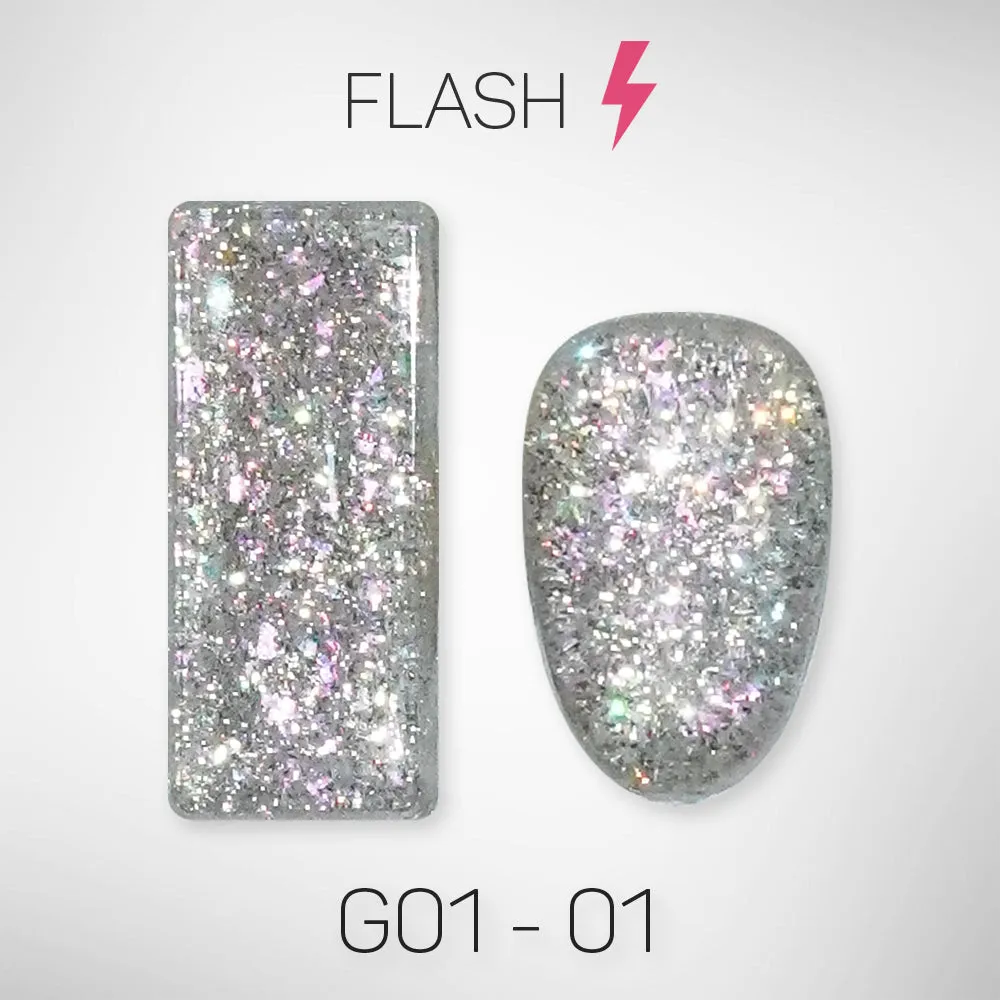 LAVIS Glitter G01 - Set 24 Colors - Gel Polish 0.5 oz - Galaxy Collection