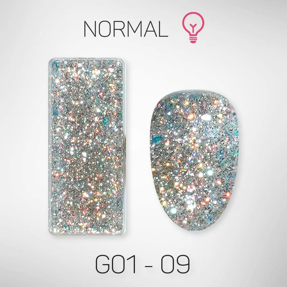 LAVIS Glitter G01 - Set 24 Colors - Gel Polish 0.5 oz - Galaxy Collection