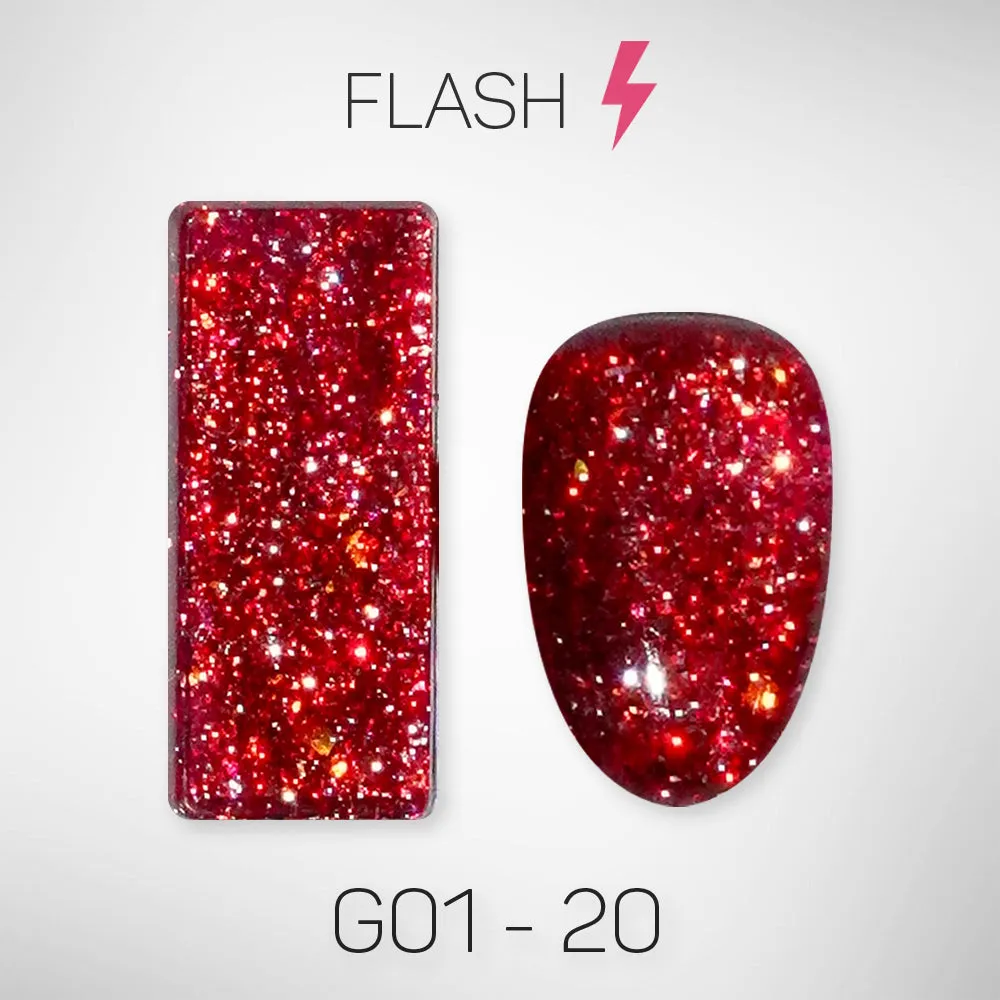 LAVIS Glitter G01 - Set 24 Colors - Gel Polish 0.5 oz - Galaxy Collection