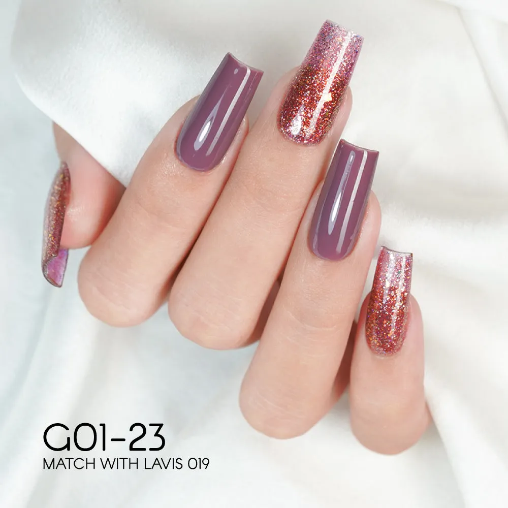 LAVIS Glitter G01 - Set 24 Colors - Gel Polish 0.5 oz - Galaxy Collection