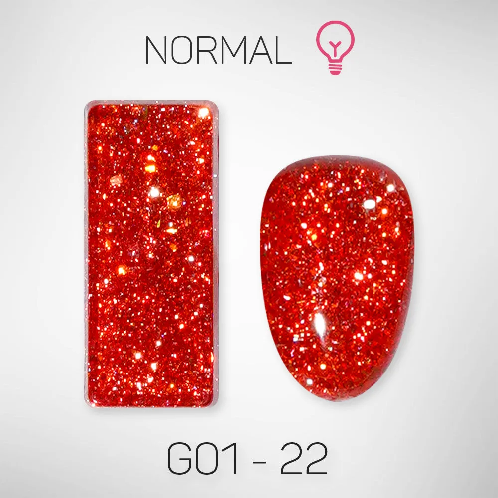 LAVIS Glitter G01 - Set 24 Colors - Gel Polish 0.5 oz - Galaxy Collection