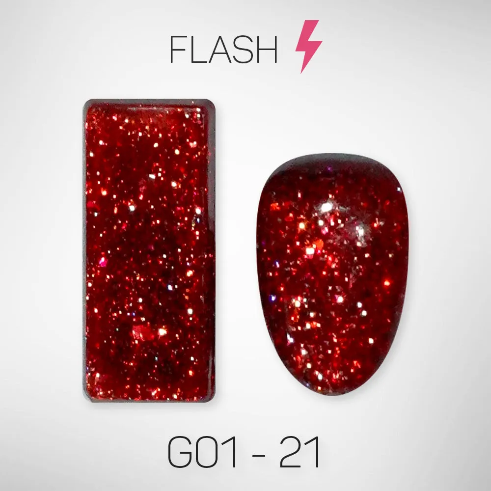 LAVIS Glitter G01 - Set 24 Colors - Gel Polish 0.5 oz - Galaxy Collection