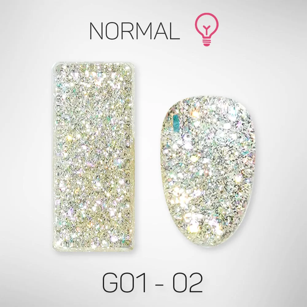 LAVIS Glitter G01 - Set 24 Colors - Gel Polish 0.5 oz - Galaxy Collection