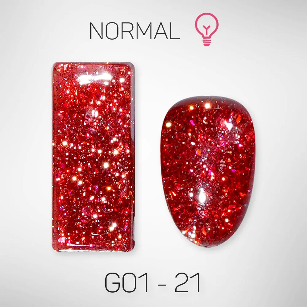 LAVIS Glitter G01 - Set 24 Colors - Gel Polish 0.5 oz - Galaxy Collection