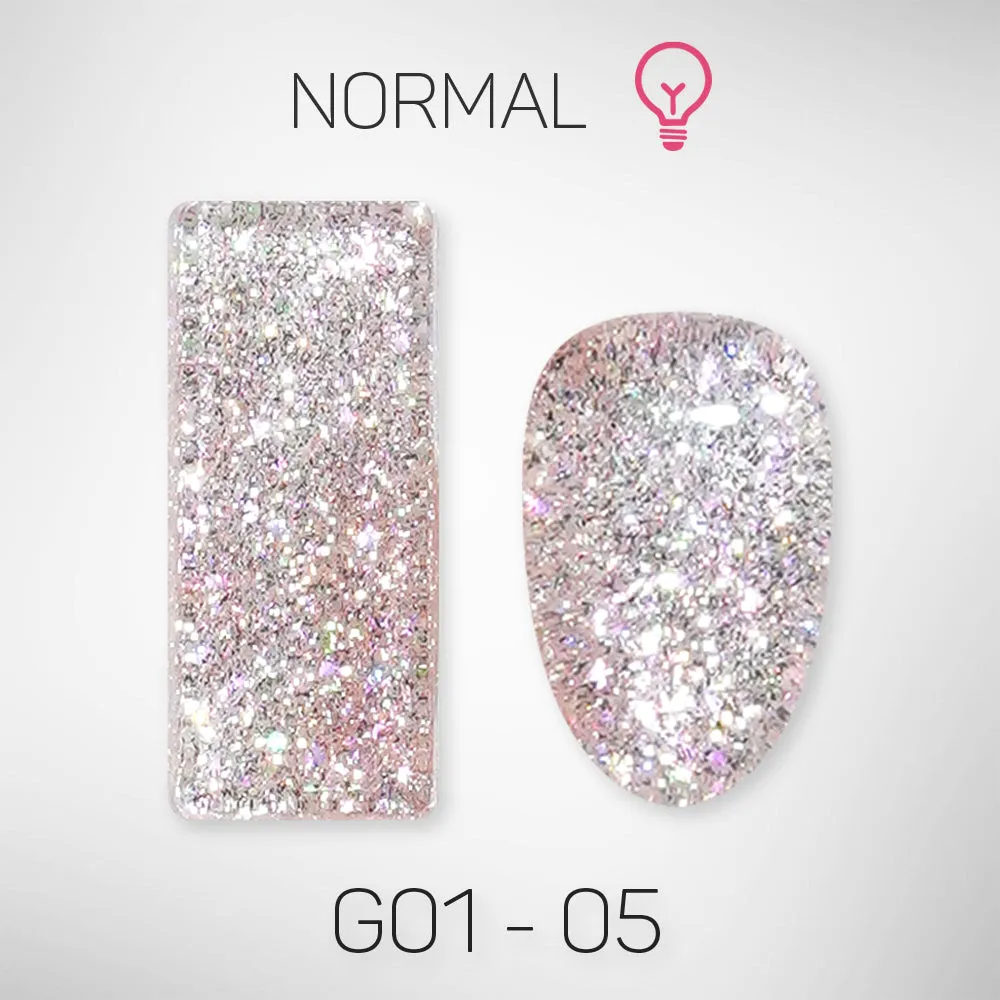 LAVIS Glitter G01 - Set 24 Colors - Gel Polish 0.5 oz - Galaxy Collection