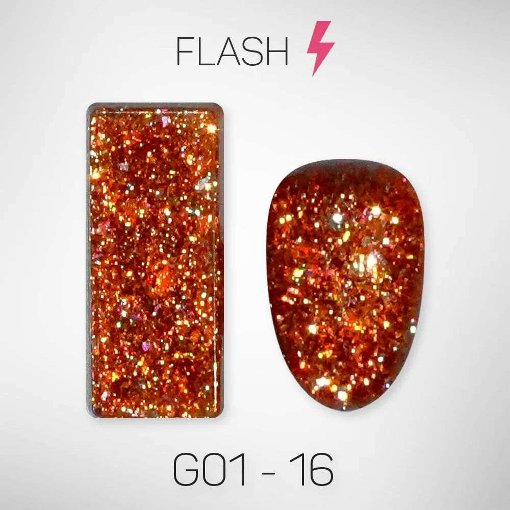 LAVIS Glitter G01 - Set 24 Colors - Gel Polish 0.5 oz - Galaxy Collection