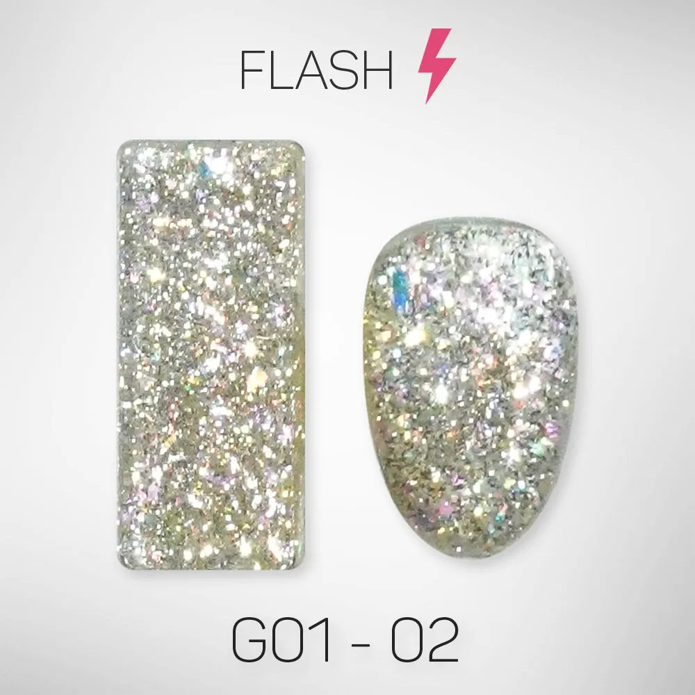 LAVIS Glitter G01 - Set 24 Colors - Gel Polish 0.5 oz - Galaxy Collection