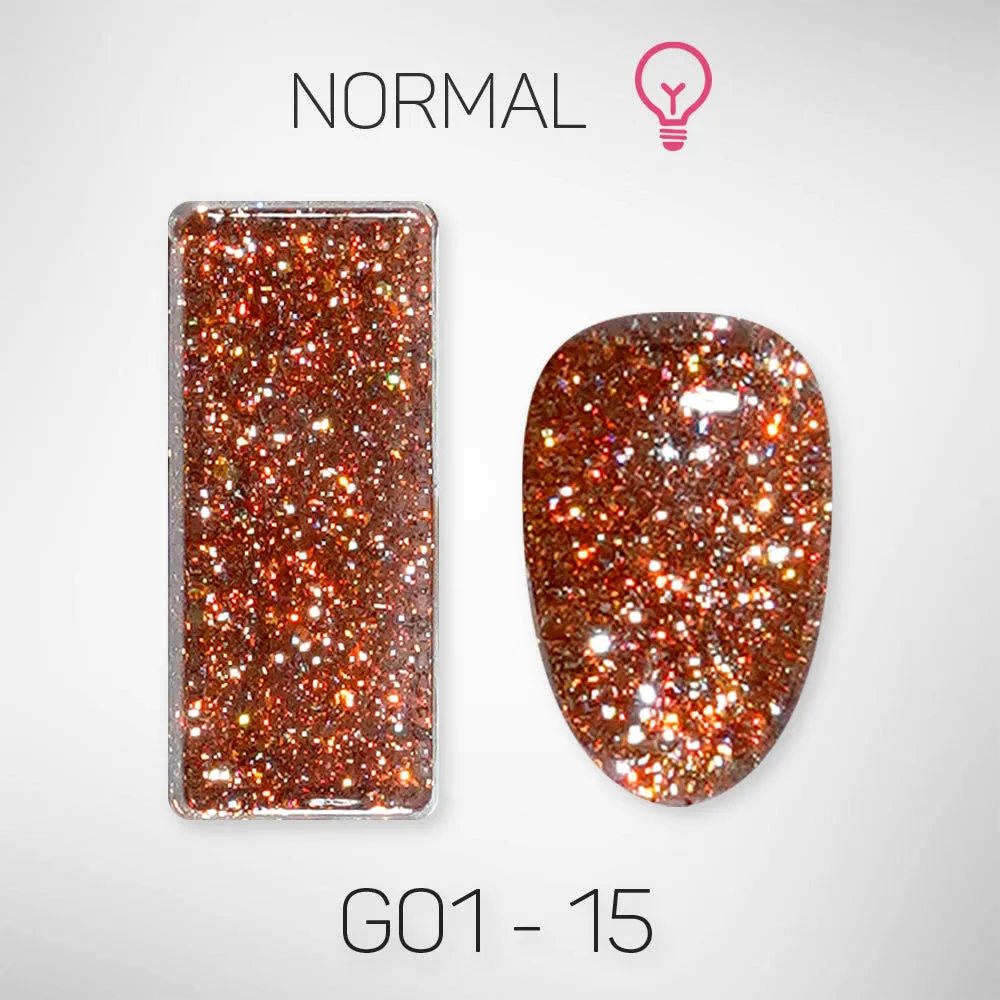 LAVIS Glitter G01 - Set 24 Colors - Gel Polish 0.5 oz - Galaxy Collection