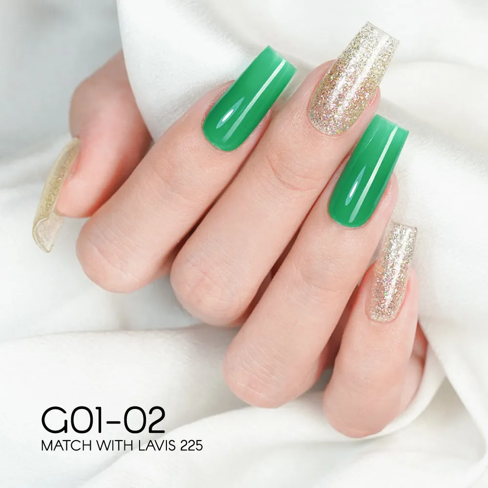 LAVIS Glitter G01 - Set 24 Colors - Gel Polish 0.5 oz - Galaxy Collection