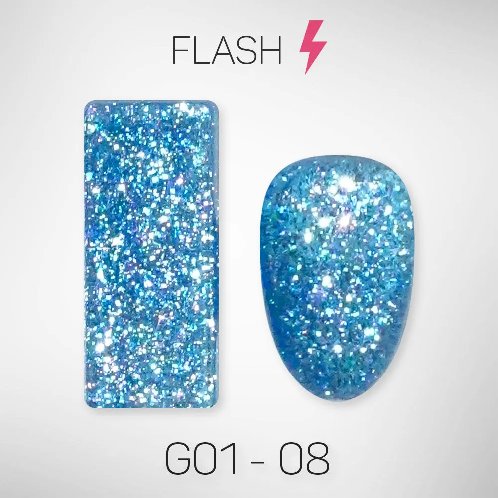LAVIS Glitter G01 - Set 24 Colors - Gel Polish 0.5 oz - Galaxy Collection